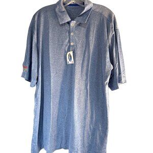 Nikegolf Mens Polo/Golf Shirt Dri-Fit Blue Logo RT Arm Regency Centers Size L NW